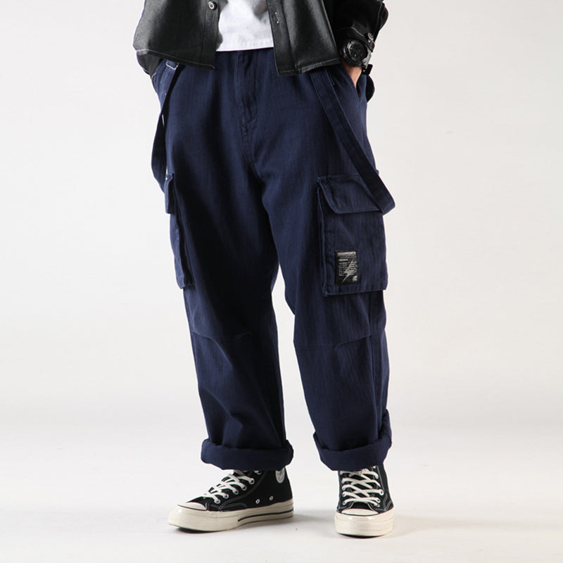 Jina - Pantaloni giapponesi cityboy con bretelle