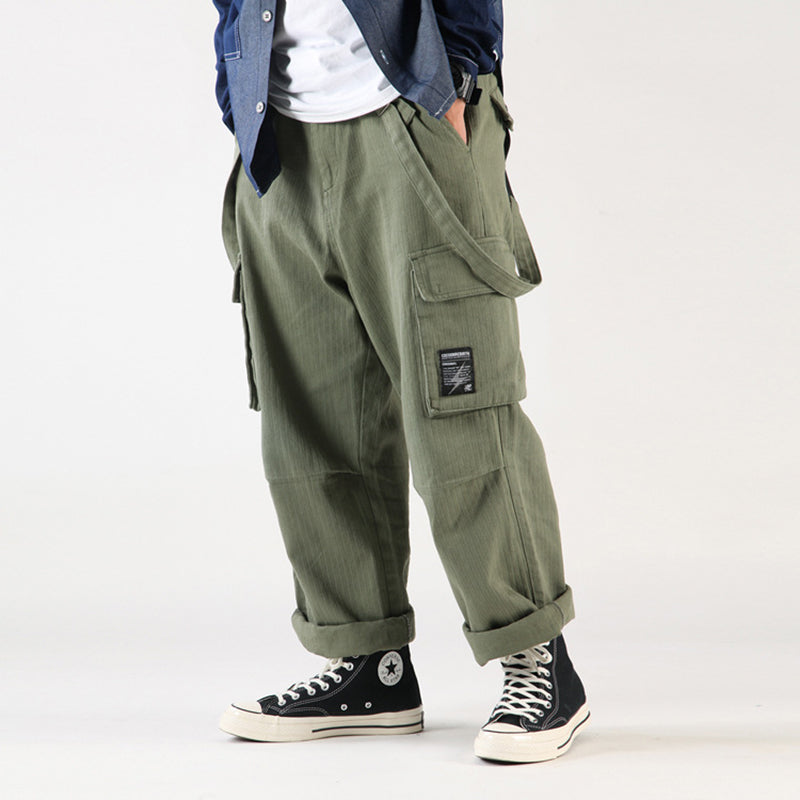 Jina - Pantaloni giapponesi cityboy con bretelle