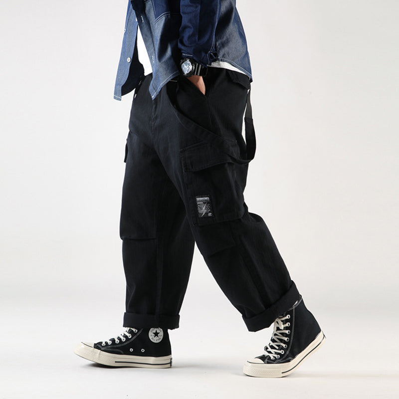 Jina - Pantaloni giapponesi cityboy con bretelle