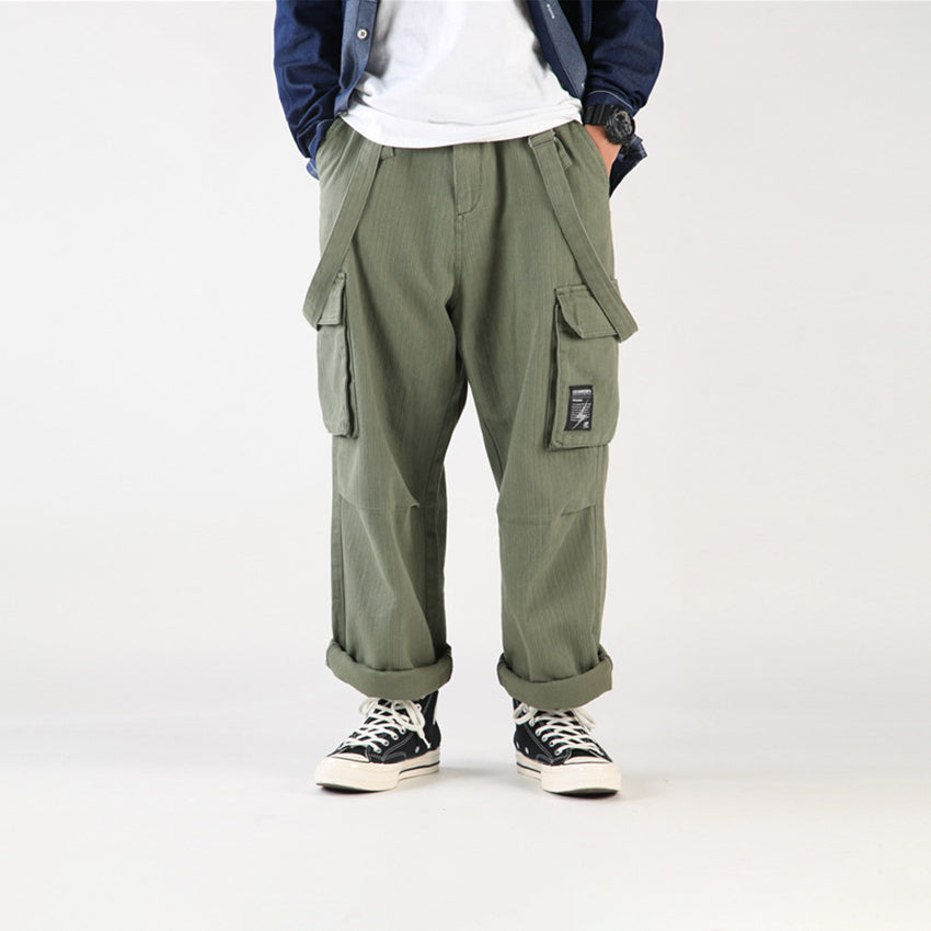 Jina - Pantaloni giapponesi cityboy con bretelle