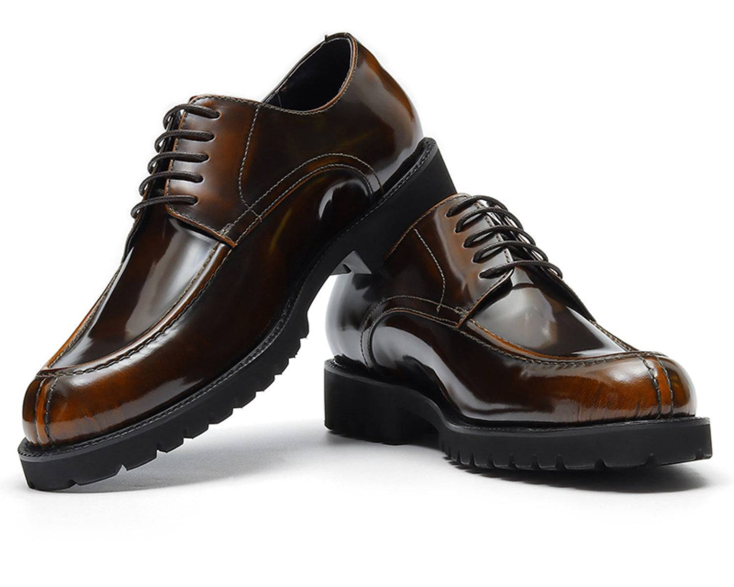 Scarpe Derby a Punta Divisa per Uomo™ – Stivali di Cuoio Casual con Suola Robusta